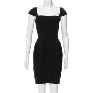 Black Herve Leger Kristen Bandage Dress (XXS)